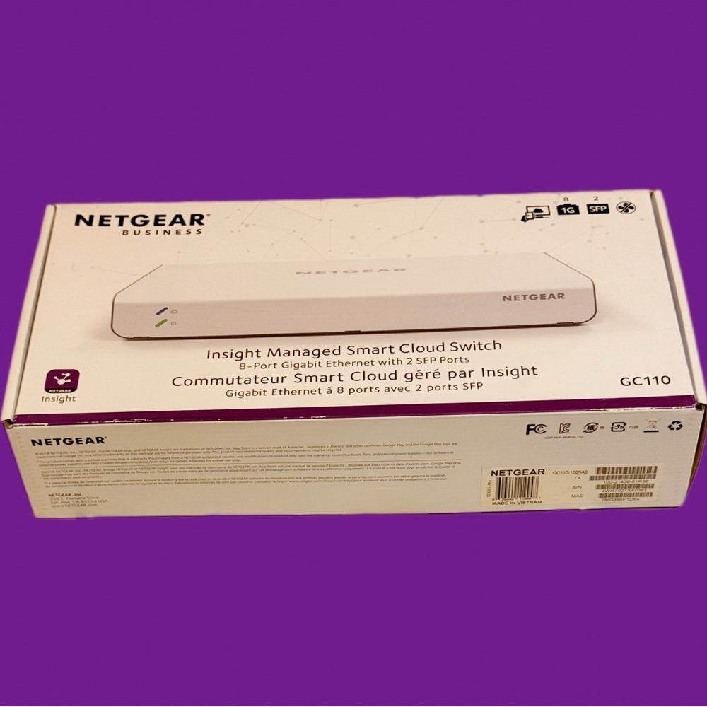 NETGEAR GC110P - PoE - 8 Port +  2 SFP - Cloud Smart Gigabit Ethernet Switch